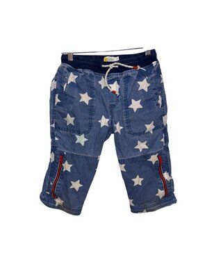 Mini Boden Boys Blue Star Print Drawstring Cargo Pants 12Y